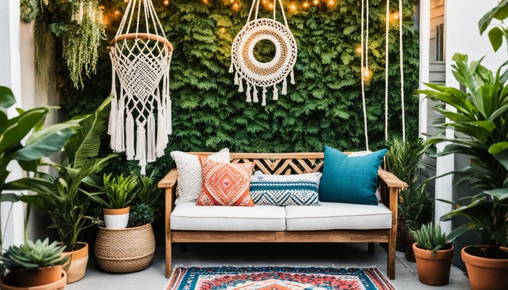 Outdoor-Bereich im Boho-Chic