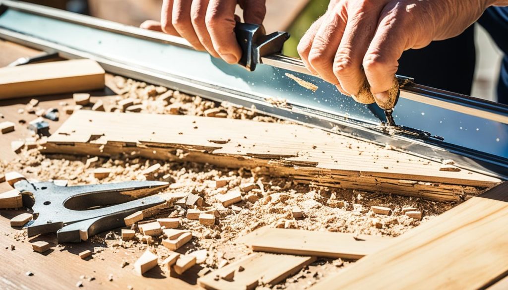 Reparatur von gebrochenem Holzrahmen an Spiegeln