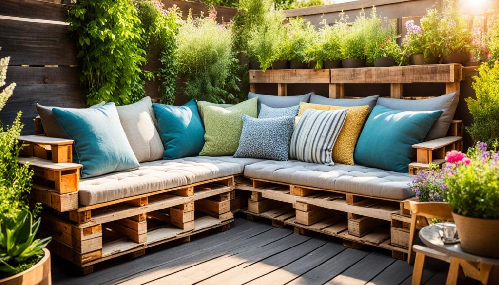 Gartenmöbel Palettensofa Hochbeet aus Paletten