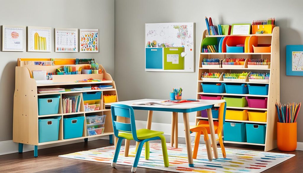 Schreibtisch und ergonomische Stühle für Kinderzimmer